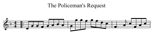 The Policeman's Request - staff notation
