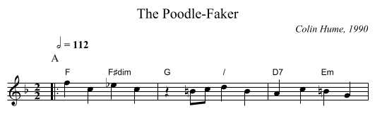 The Poodle-Faker - staff notation