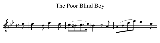 The Poor Blind Boy - staff notation