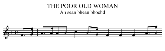 THE POOR OLD WOMAN - staff notation