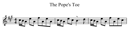 The Pope's Toe - staff notation