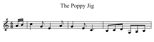 The Poppy Jig - staff notation