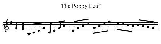 The Poppy Leaf - staff notation