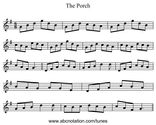 The Porch - staff notation