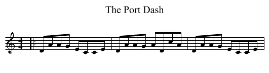 The Port Dash - staff notation