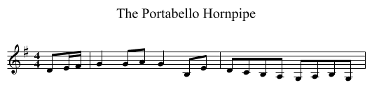 The Portabello Hornpipe - staff notation
