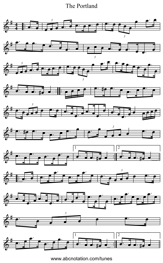 The Portland - staff notation