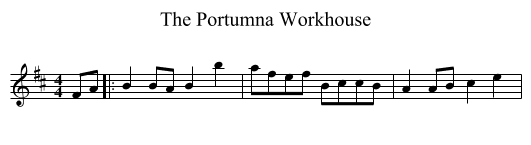 The Portumna Workhouse - staff notation