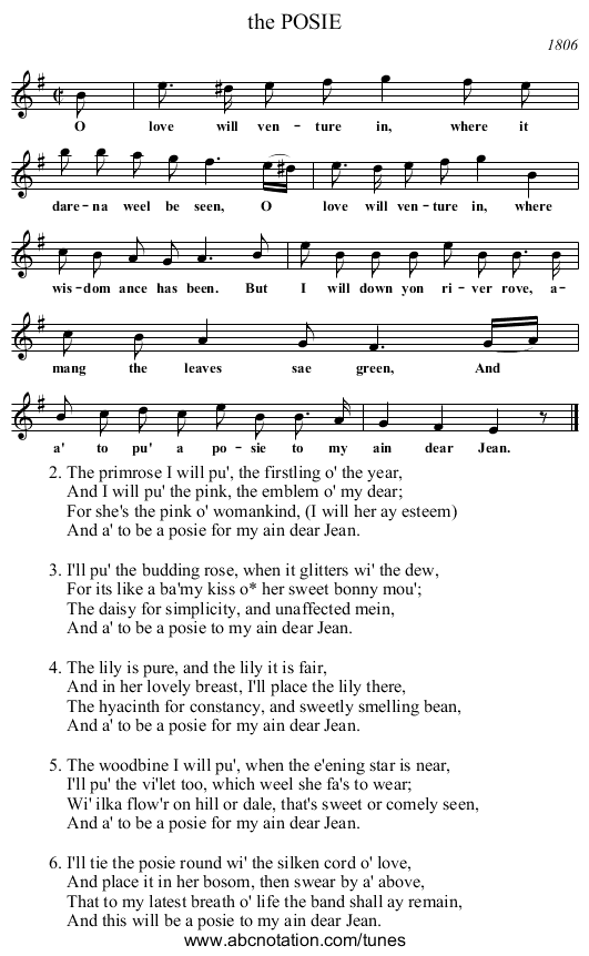 the POSIE - staff notation