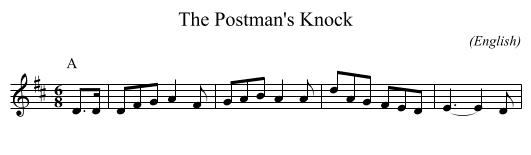 The Postman's Knock - staff notation