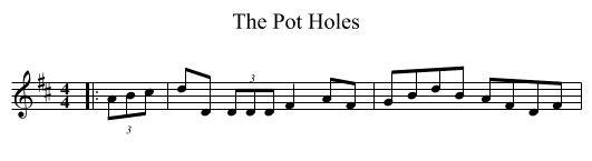 The Pot Holes - staff notation