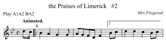the Praises of Limerick   #2 - staff notation