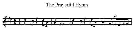 The Prayerful Hymn - staff notation