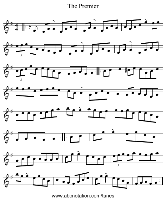 The Premier - staff notation