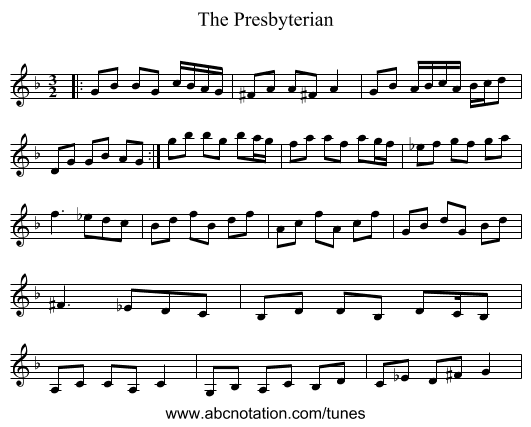The Presbyterian - staff notation