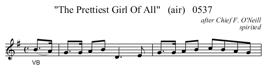 The Prettiest Girl Of All   (air)   0537 - staff notation