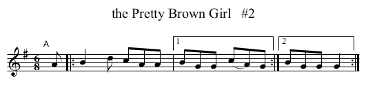 the Pretty Brown Girl   #2 - staff notation