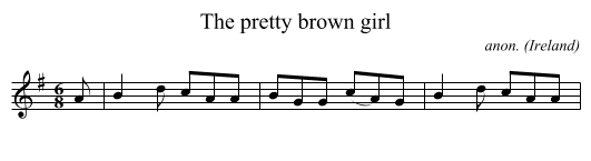 The pretty brown girl - staff notation