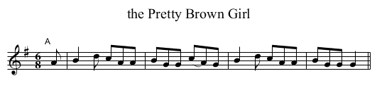 the Pretty Brown Girl - staff notation