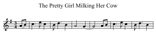 The Pretty Girl Milking Her Cow - staff notation