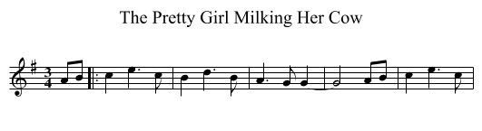 The Pretty Girl Milking Her Cow - staff notation
