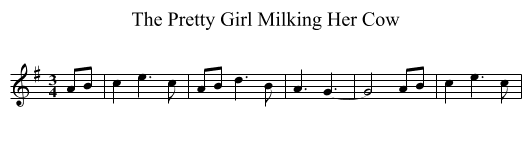 The Pretty Girl Milking Her Cow - staff notation