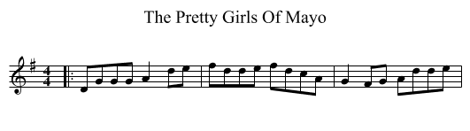 The Pretty Girls Of Mayo - staff notation