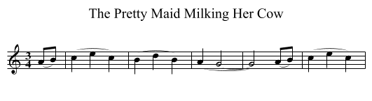 The Pretty Maid Milking Her Cow - staff notation