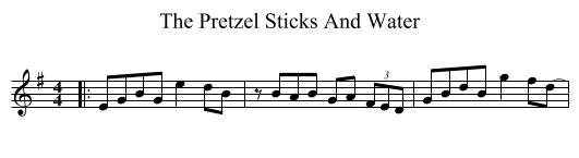 The Pretzel Sticks And Water - staff notation