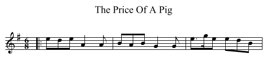 The Price Of A Pig - staff notation