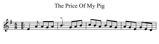 The Price Of My Pig - staff notation