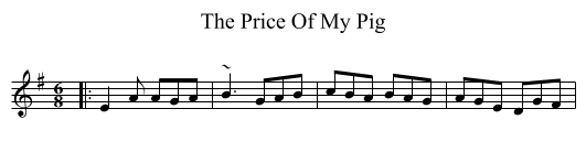 The Price Of My Pig - staff notation