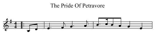 The Pride Of Petravore - staff notation