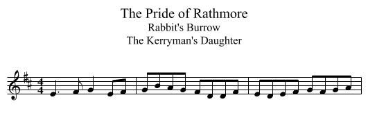 The Pride of Rathmore - staff notation