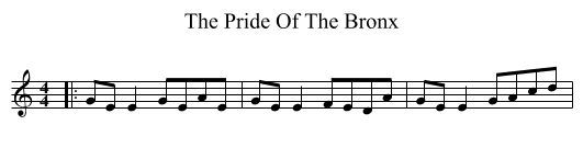 The Pride Of The Bronx - staff notation