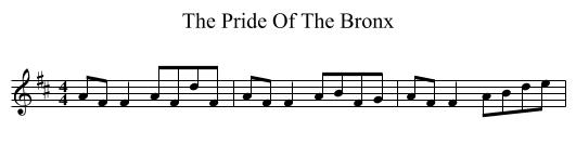 The Pride Of The Bronx - staff notation