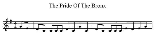 The Pride Of The Bronx - staff notation