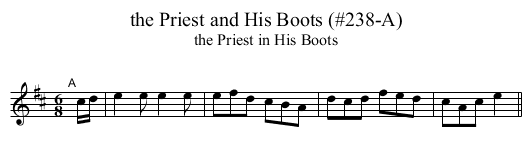 the Priest and His Boots (#238-A) - staff notation