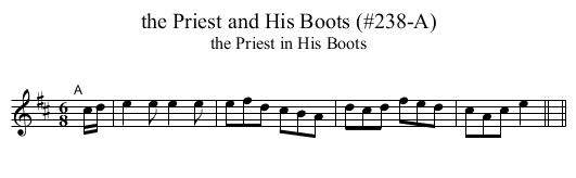 the Priest and His Boots (#238-A) - staff notation
