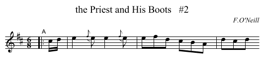 the Priest and His Boots   #2 - staff notation