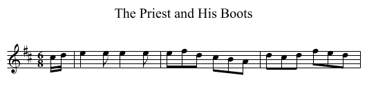 The Priest and His Boots - staff notation