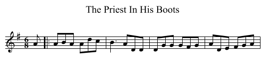 The Priest In His Boots - staff notation
