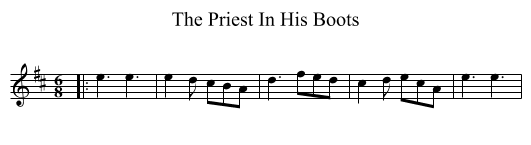 The Priest In His Boots - staff notation