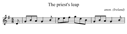 The priest's leap - staff notation