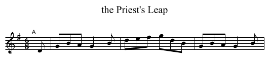 the Priest's Leap - staff notation