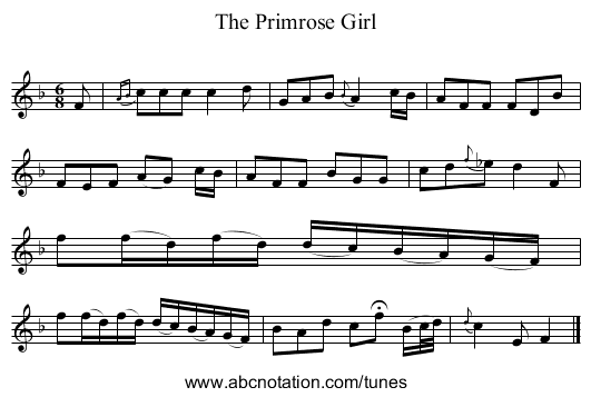 The Primrose Girl - staff notation