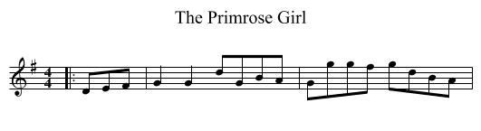 The Primrose Girl - staff notation