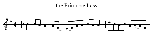 the Primrose Lass - staff notation