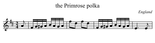 the Primrose polka - staff notation