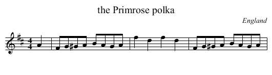 the Primrose polka - staff notation